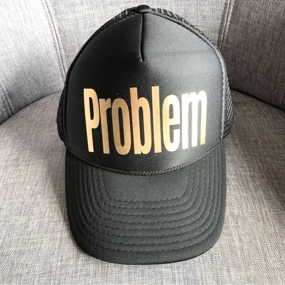 Accessories - Black PROBLEM neoprene trucker mesh hat cap adjustable back